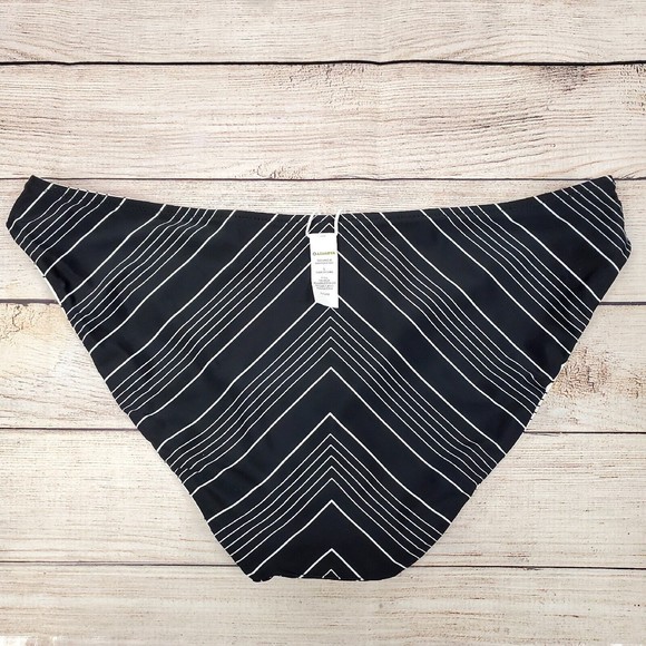 Athleta Chevron Reversible Bikini Bottom Black/White Women's Size Large - Picture 2 of 6